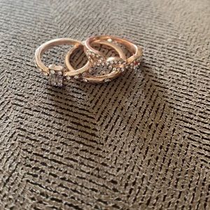 Rose gold stackable rings